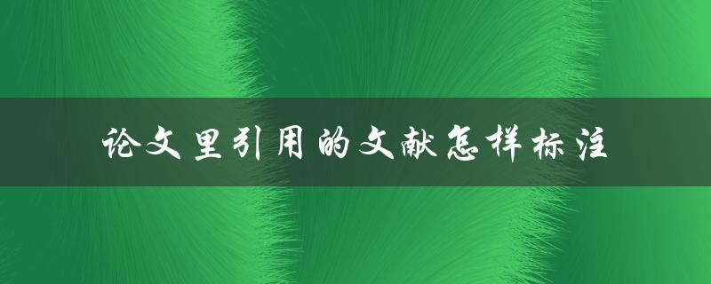 论文里引用的文献怎样标注