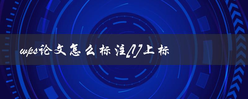 wps论文怎么标注[1]上标