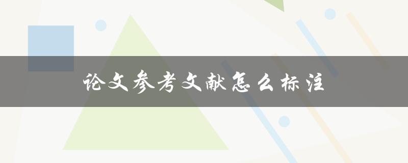 论文参考文献怎么标注(详解APA格式要求)