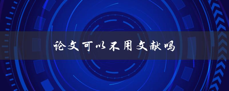 论文可以不用文献吗(这样做的风险和影响是什么)