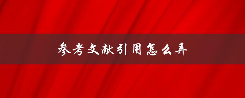 参考文献引用怎么弄(详细步骤解析)