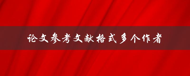论文参考文献格式多个作者