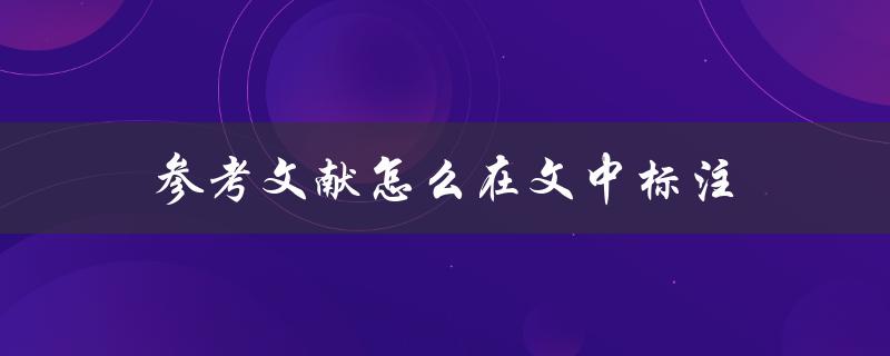 参考文献怎么在文中标注(详细解析APA格式)