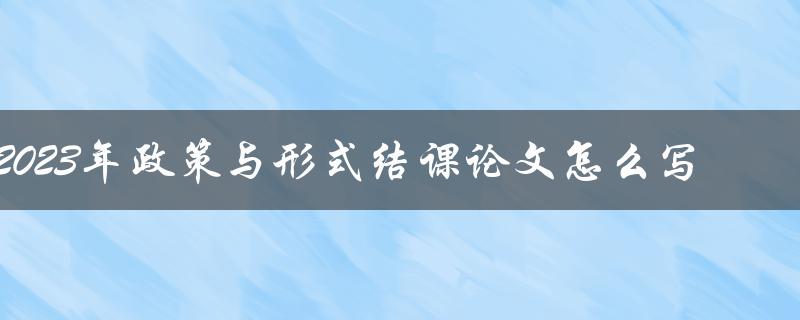 2023年政策与形式结课论文怎么写