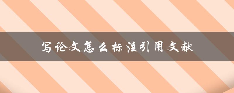 写论文怎么标注引用文献(详细步骤解析)