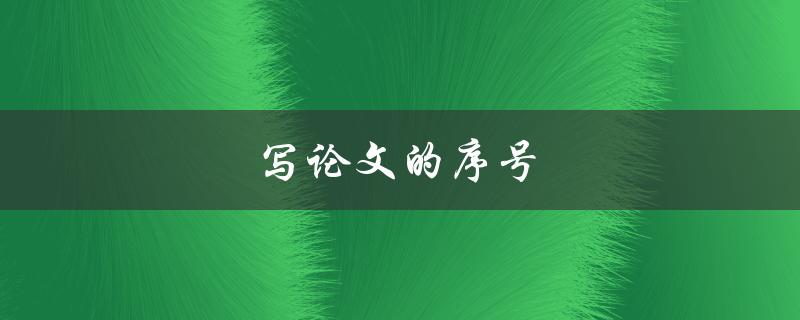 写论文的序号(应该在哪里放置？)