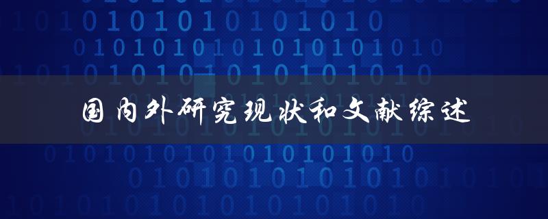 什么是国内外研究现状和文献综述？相关文献有哪些