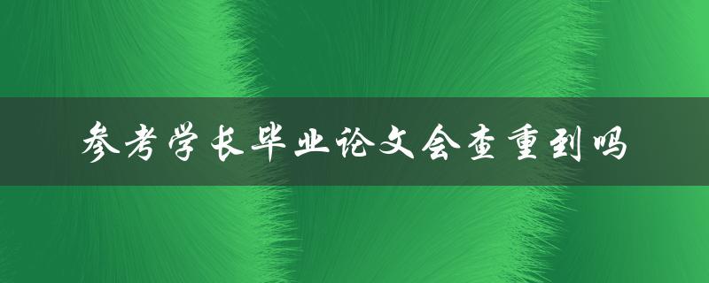 参考学长毕业论文会查重到吗