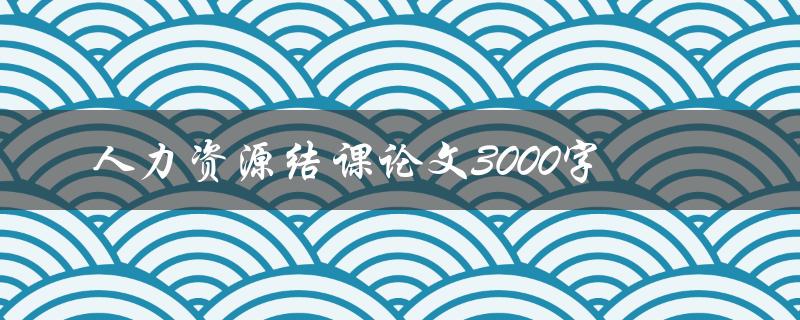 人力资源结课论文3000字