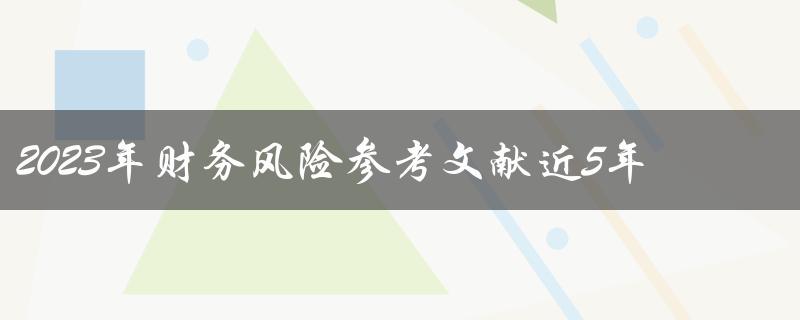 近5年内，有哪些参考文献可以为2023年的财务风险提供指导