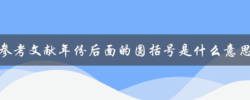 参考文献年份后面的圆括号是什么意思