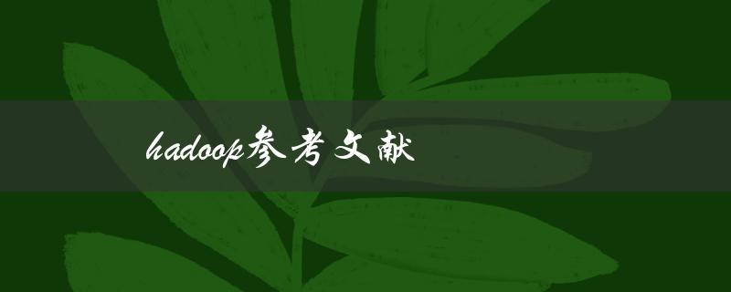 hadoop参考文献(如何找到最全面的资料)