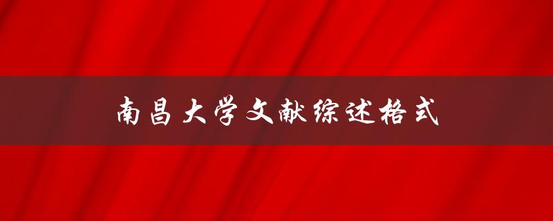 南昌大学文献综述的格式应该怎么写