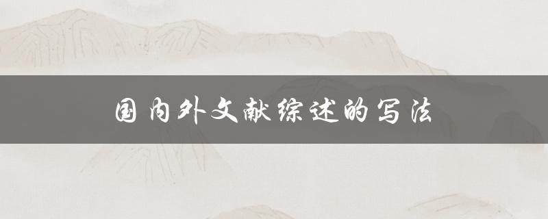 如何撰写国内外文献综述