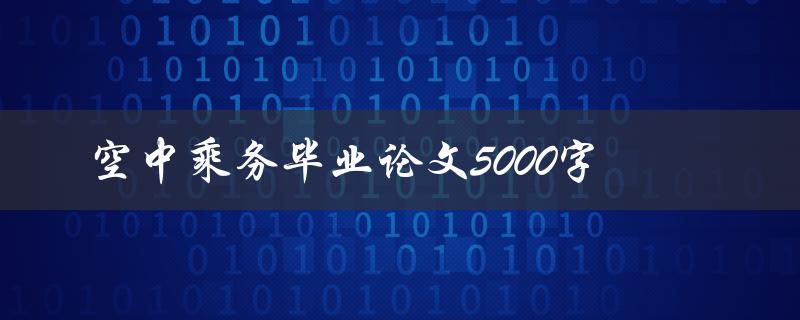 空中乘务毕业论文5000字