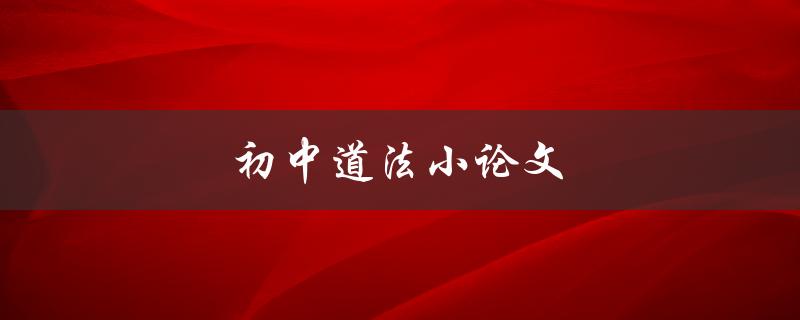 初中道法小论文如何写