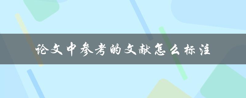 论文中参考的文献怎么标注