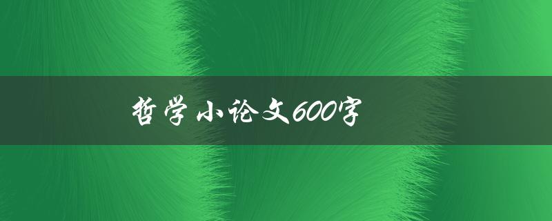 哲学小论文600字(如何写出高质量的哲学论文)