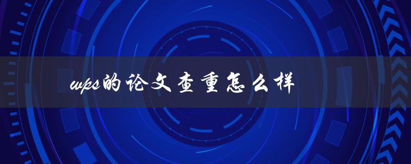 WPS的论文查重怎么样(使用体验及优缺点分析)