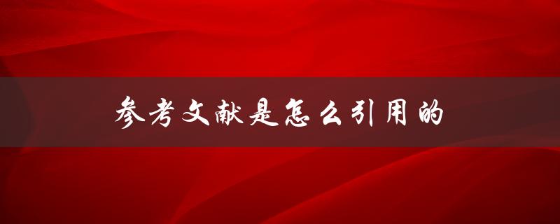 参考文献是怎么引用的