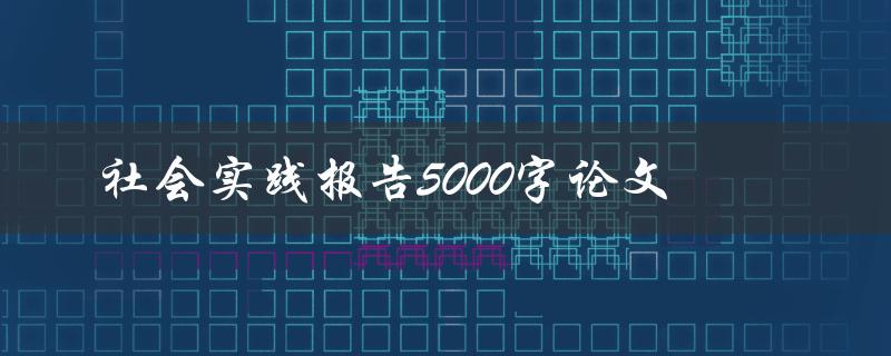 社会实践报告5000字论文