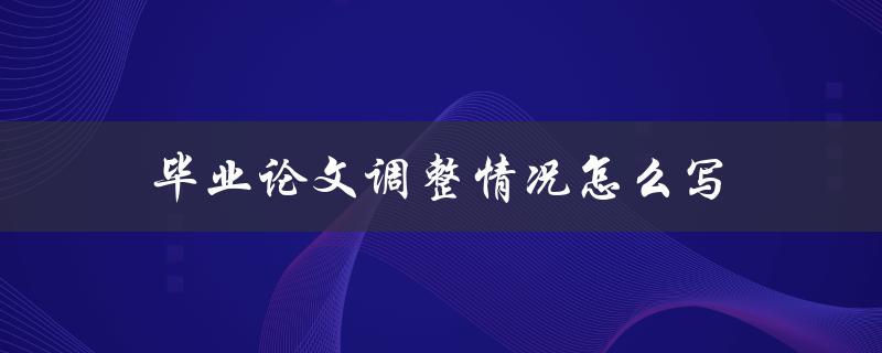 毕业论文调整情况怎么写