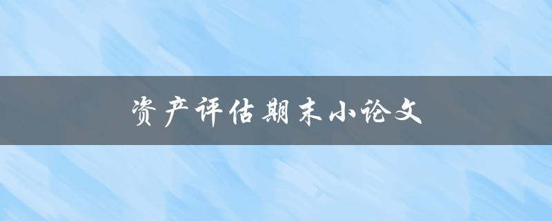 资产评估期末小论文如何撰写