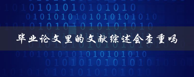 毕业论文里的文献综述会查重吗
