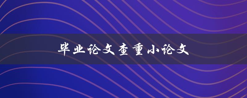 毕业论文查重小论文(如何确保论文原创性与高质量)