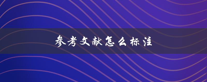 参考文献怎么标注(常用的标注方法有哪些)