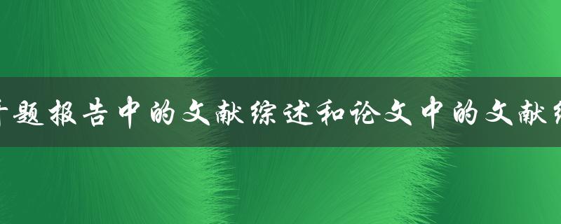 开题报告中的文献综述和论文中的文献综述