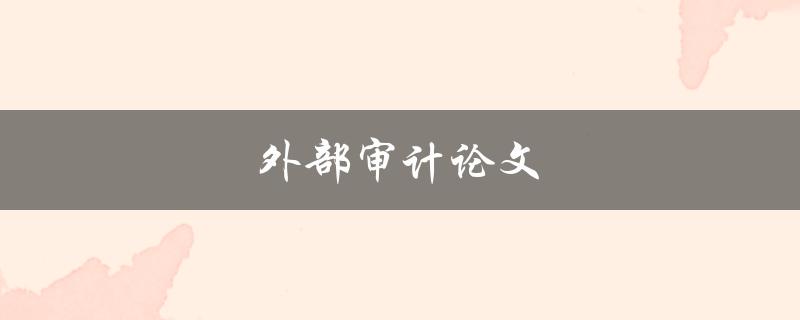 外部审计论文(如何撰写高质量的审计报告)