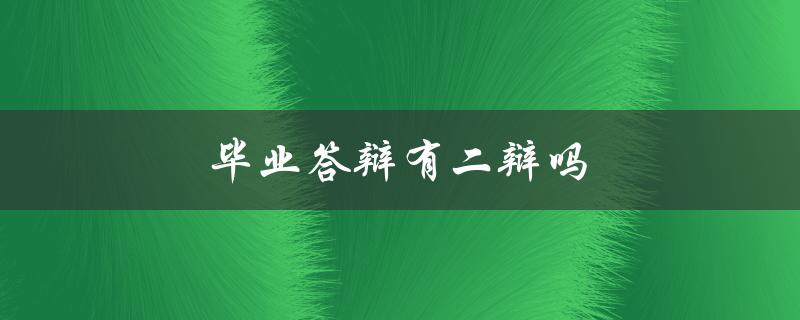 毕业答辩有二辩吗(详解二辩的规定和流程)