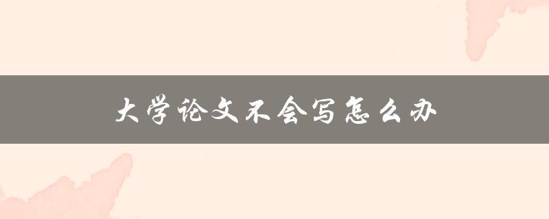 大学论文不会写怎么办