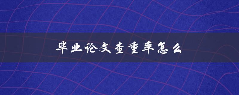 毕业论文查重率怎么提高
