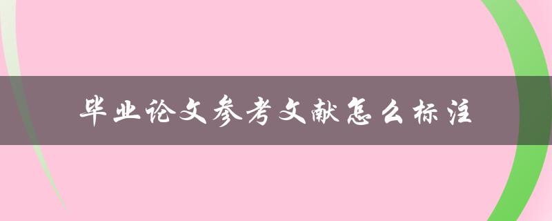 毕业论文参考文献怎么标注