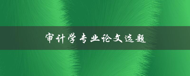 审计学专业论文选题如何确定