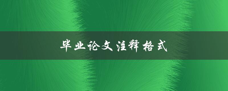 毕业论文注释格式(有哪些需要注意的细节)