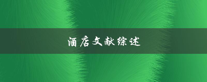 酒店文献综述(哪些文献值得阅读)