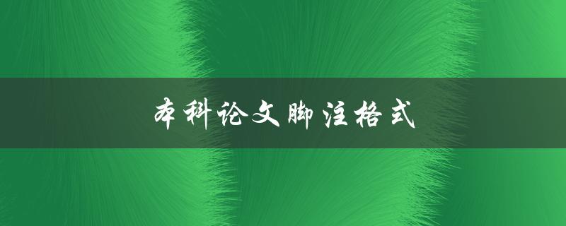 本科论文脚注格式(如何正确使用并规范排版脚注)
