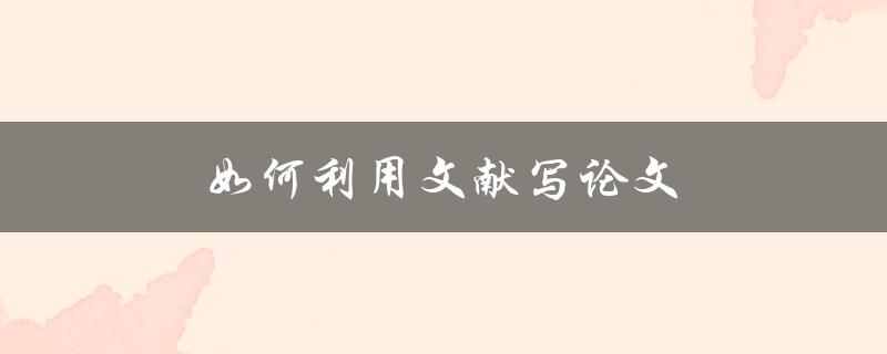 如何利用文献写论文(顺利完成文献综述)