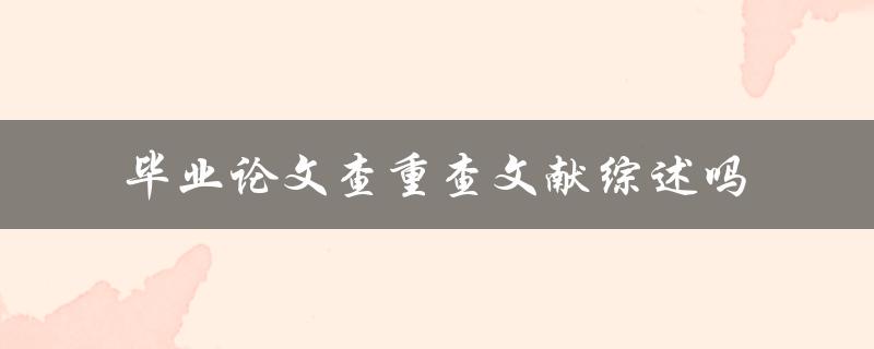 毕业论文查重查文献综述吗