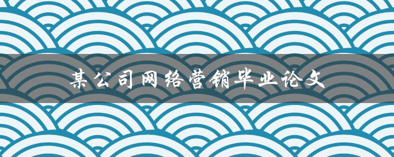 某公司网络营销毕业论文(如何制定有效的网络营销策略)