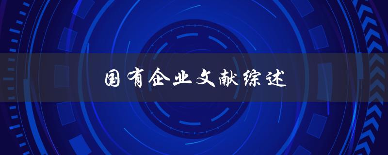 国有企业文献综述(哪些研究成果值得深入探究)