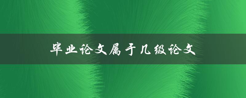 毕业论文属于几级论文(了解不同级别的学术论文分类)