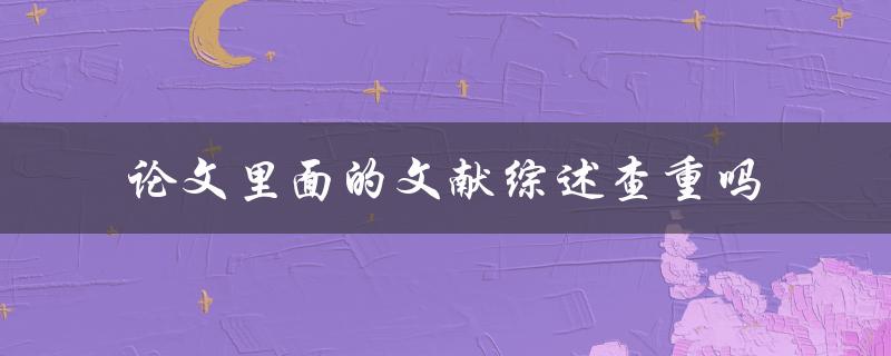 论文里面的文献综述查重吗