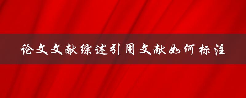论文文献综述引用文献如何标注