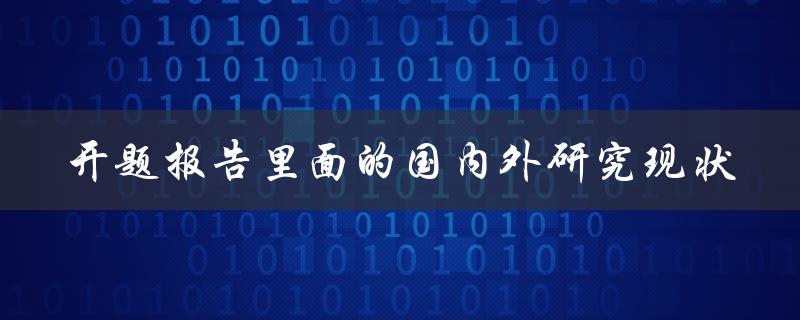 开题报告里面的国内外研究现状