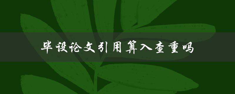 毕设论文引用算入查重吗(如何正确处理引用与查重之间的关系)