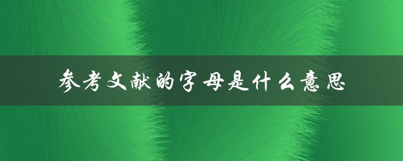 参考文献的字母是什么意思